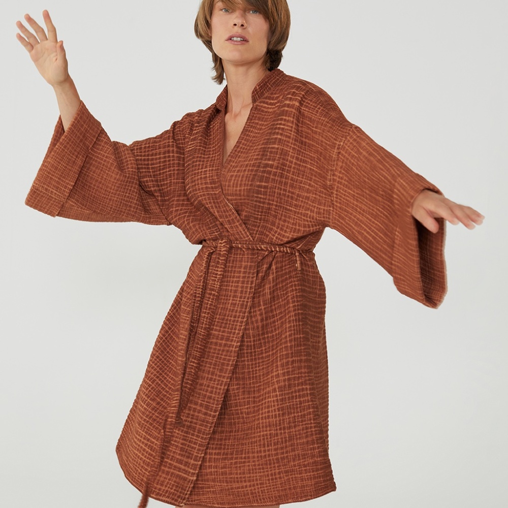 Simpuna Crinkle Terracotta Long Jacket